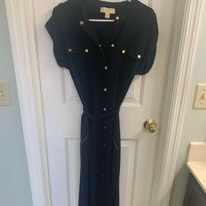 Michael Kors tie waist maxi dress with side slit